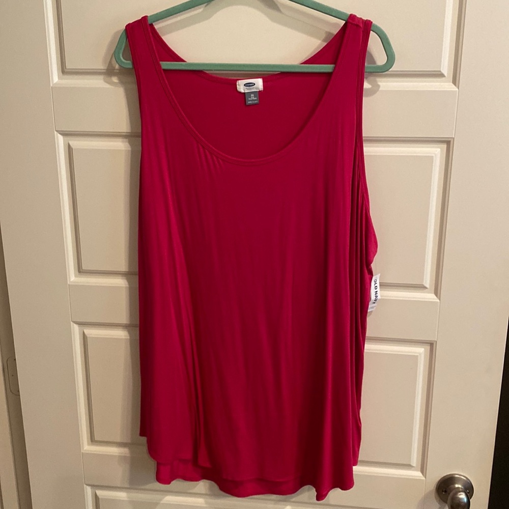 NWT Old Navy dark pink sleeveless top long tunic length
